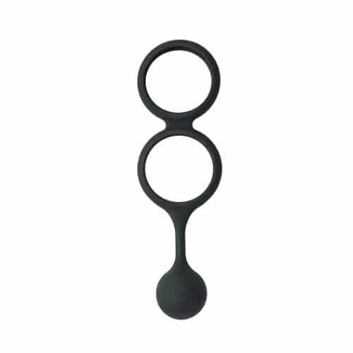 My Cock Ring Scrotum Ring with Weighted Ball Banger Black