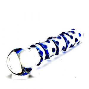 Spectrum Nubby Ribbed Glass Dildo