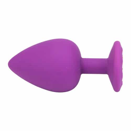 N11239 Loving Joy Jewelled Silicone Butt Plug Purple Large 1