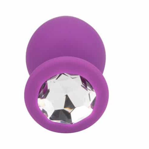 N11239 Loving Joy Jewelled Silicone Butt Plug Purple Large 3