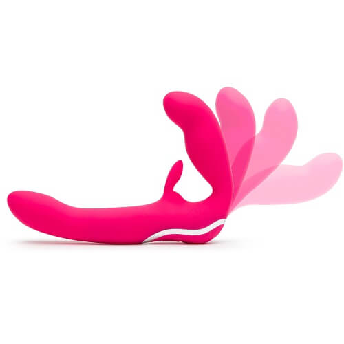 Happy Rabbit Rechargeable Vibrating Strapless Strap On Pink