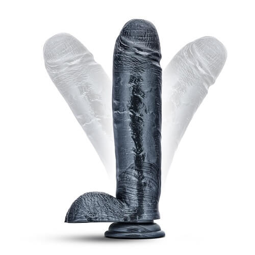 Jet Raven Carbon 10.5 Inch Metallic Black Realistic Dildo