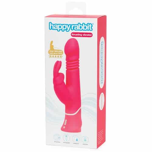 Happy Rabbit Rechargeable Realistic Thrusting Rabbit Vibrator Pink