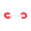 Bound to Play. Heavy Duty Furry Handcuffs Red