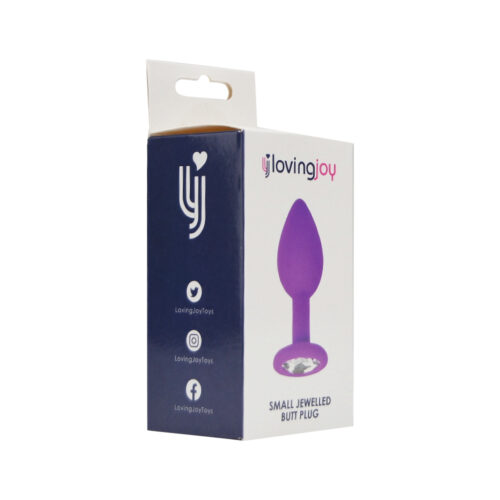 Loving Joy Jewelled Silicone Butt Plug Purple -Small