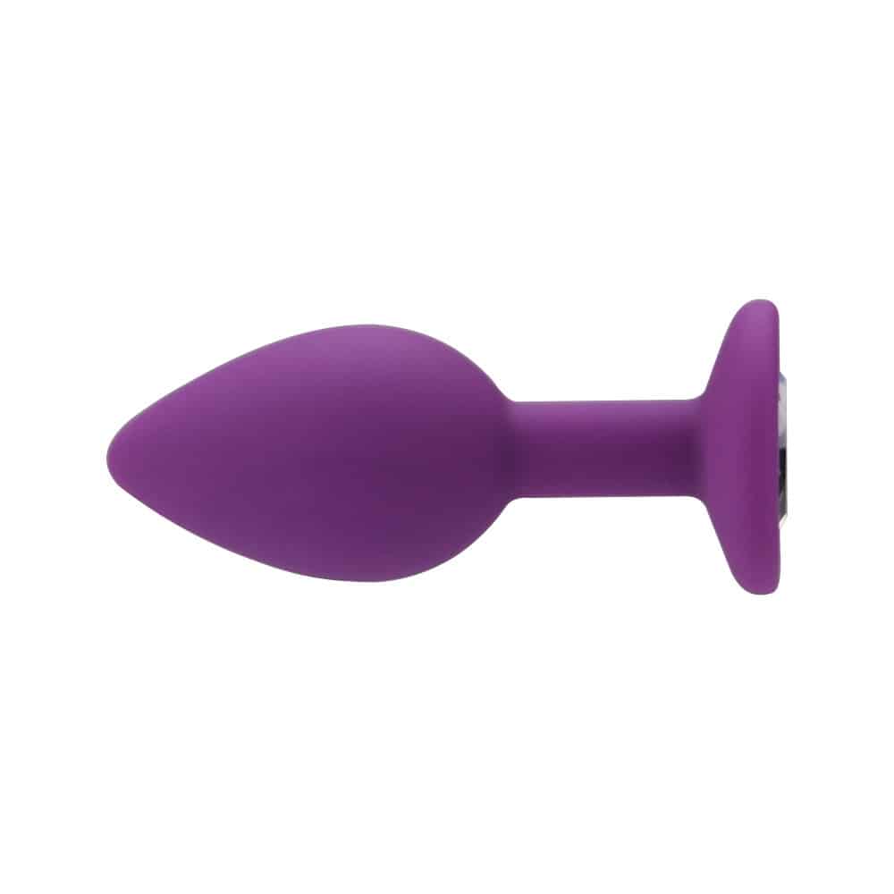 Loving Joy Jewelled Silicone Butt Plug Purple -Small