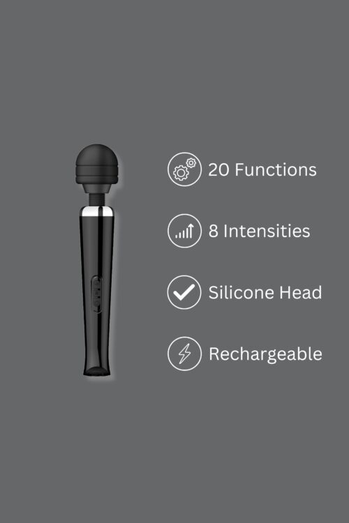 Loving Joy Rechargeable Magic Wand Vibrator Black
