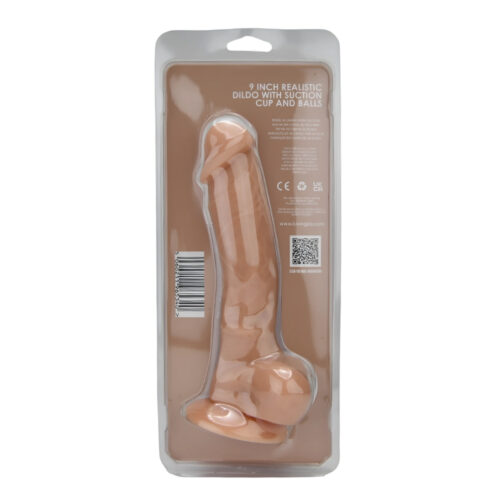Loving Joy 9 Inch Realistic Silicone Dildo with Suction Cup and Balls Vanilla