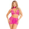 Leg Avenue Halter Crop Top and Mini Skirt Pink