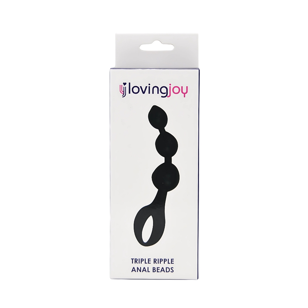 Loving Joy Triple Ripple Anal Beads-Black