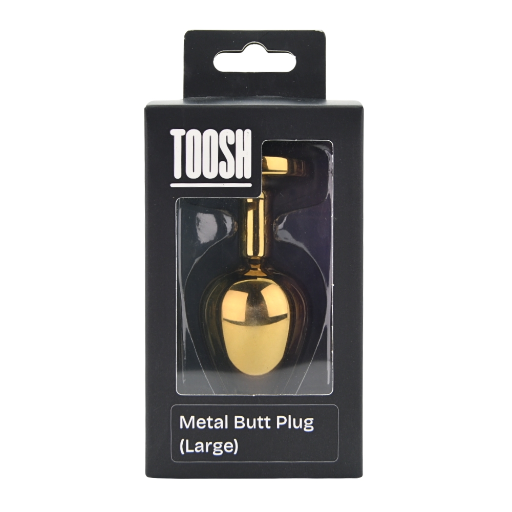 Toosh Gold Metal Butt Plug Large Red Stone