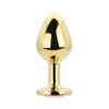 Toosh Gold Metal Butt Plug Medium Pink Stone