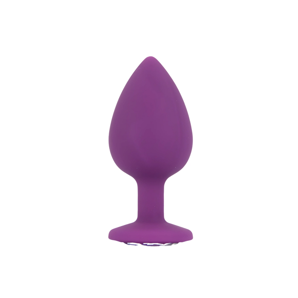 Toosh Silicone Butt Plug Purple Set of 3 Clear Stone