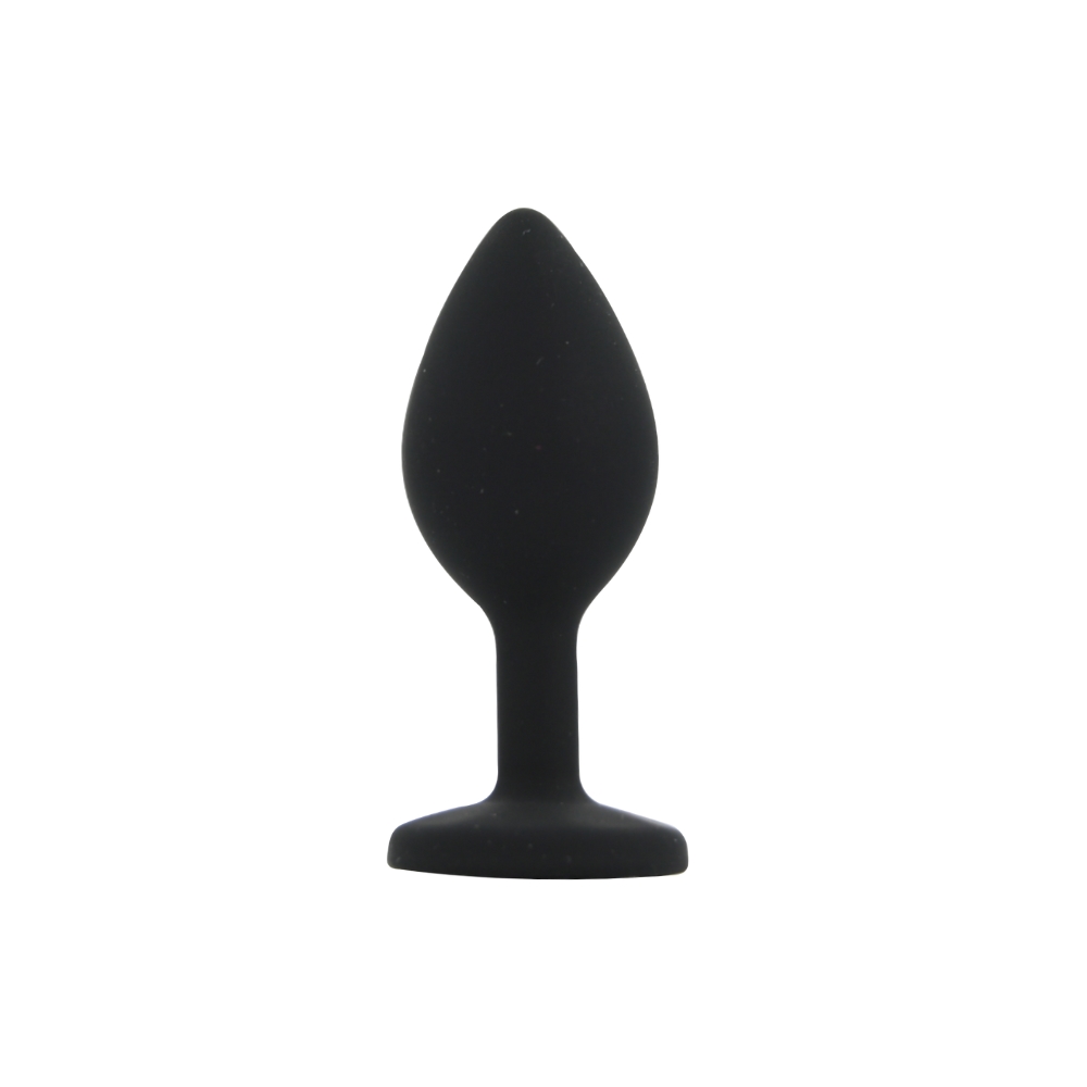 Toosh Silicone Butt Plug Black Set of 3 Clear Stone