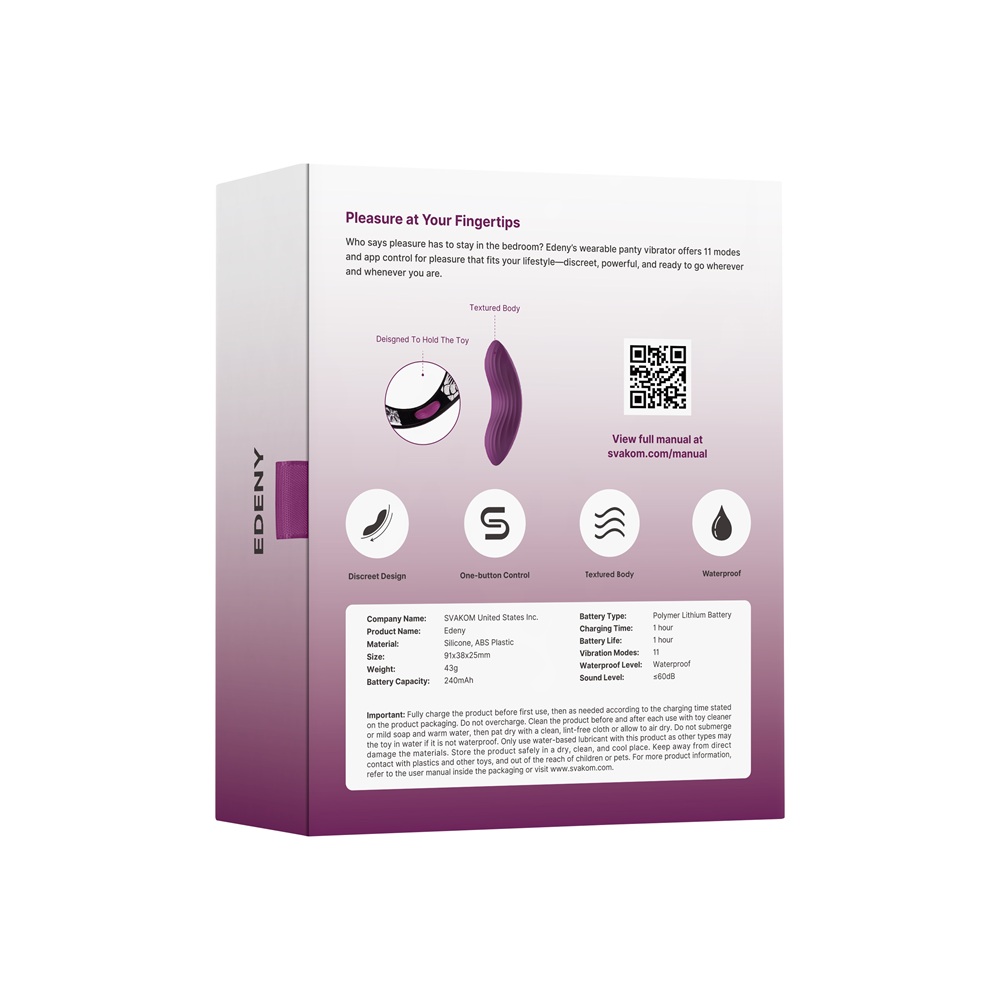 Svakom Edeny App Controlled Knicker Vibrator