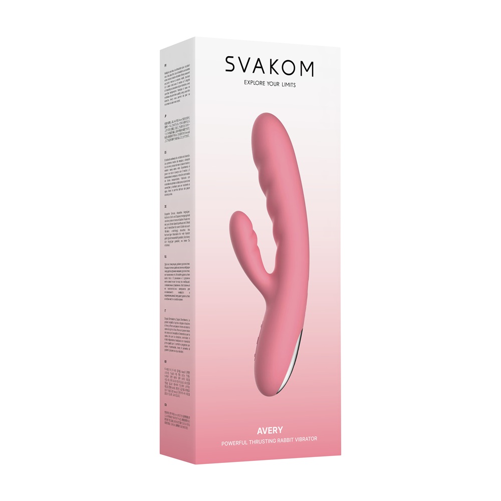 Svakom Avery Thrusting Vibrator with Clitoral Stimulator Pink