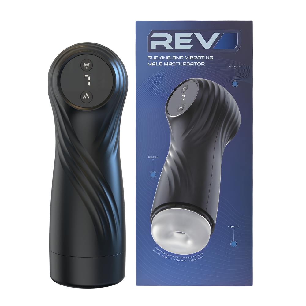 Rev Sucking and Vibrating Male Masturbator